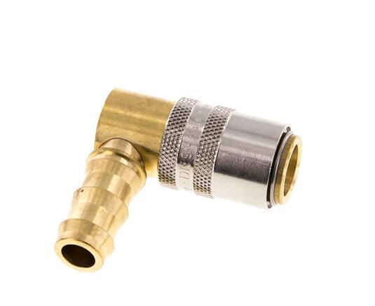 Brass DN 9 Mold Coupling Socket 12.7 mm Hose Pillar 90-deg