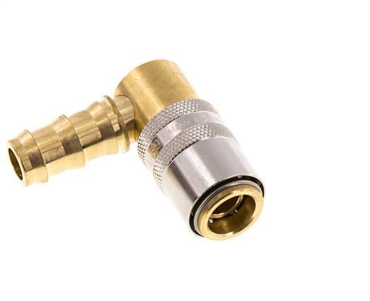 Brass DN 9 Mold Coupling Socket 12.7 mm Hose Pillar 90-deg