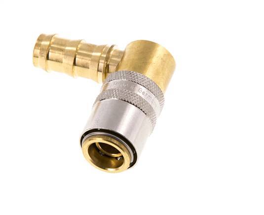 Brass DN 9 Mold Coupling Socket 12.7 mm Hose Pillar 90-deg