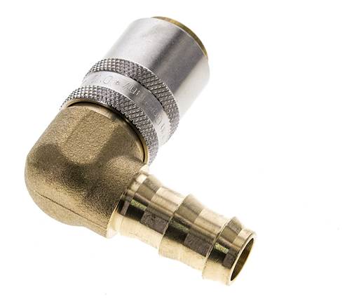 Brass DN 9 Mold Coupling Socket 12.7 mm Hose Pillar 90-deg