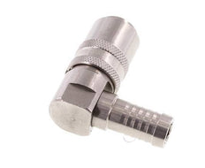 Stainless Steel DN 9 Mold Coupling Socket 13 mm Hose Pillar Double Shut-Off 90-deg
