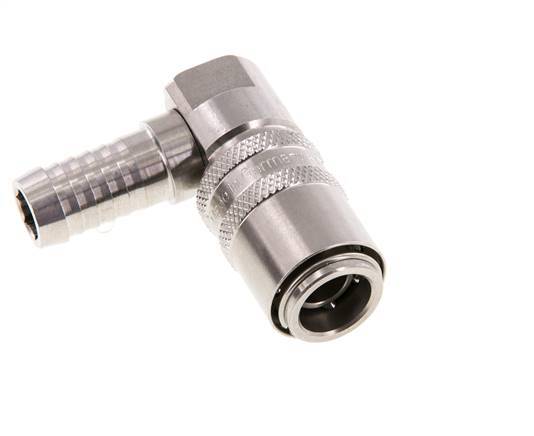 Stainless Steel DN 9 Mold Coupling Socket 13 mm Hose Pillar 90-deg