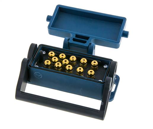 Brass Multi-coupling Socket 12x4 mm Push-in Connections Unlocking Protection