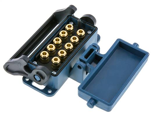 Brass Multi-coupling Socket 10x6 mm Push-in Connections Unlocking Protection