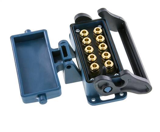 Brass Multi-coupling Socket 10x6 mm Push-in Connections Unlocking Protection