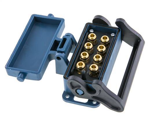 Brass Multi-coupling Socket 8x8 mm Push-in Connections Unlocking Protection