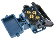Brass Multi-coupling Socket 4x8 mm Push-in Connections Unlocking Protection Double Shut-Off