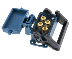Brass Multi-coupling Socket 4x8 mm Push-in Connections Unlocking Protection Double Shut-Off
