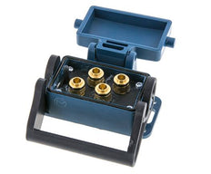 Brass Multi-coupling Socket 4x8 mm Push-in Connections Unlocking Protection Double Shut-Off
