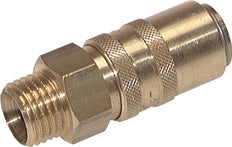 Brass DN 6 Mold Coupling Socket M14x1.5 Male Threads Double Shut-Off