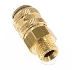 Brass DN 6 Mold Coupling Socket G 1/4 inch Male Threads Double Shut-Off