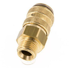 Brass DN 6 Mold Coupling Socket G 1/4 inch Male Threads Double Shut-Off