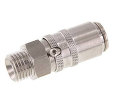 Stainless Steel DN 6 Mold Coupling Socket M14x1.5 Male Threads Double Shut-Off