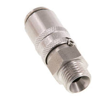 Stainless Steel DN 6 Mold Coupling Socket M14x1.5 Male Threads Double Shut-Off
