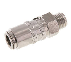 Stainless Steel DN 6 Mold Coupling Socket G 1/4 inch Male Threads Double Shut-Off