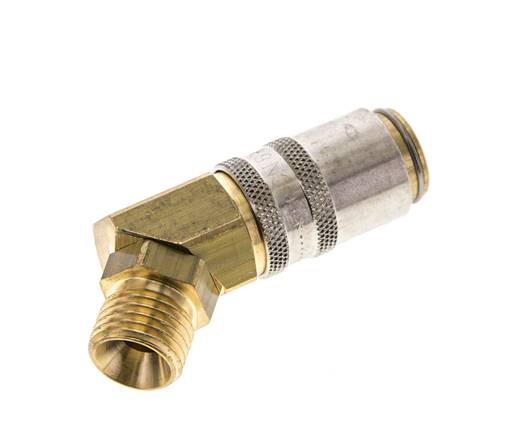 Brass DN 6 Mold Coupling Socket M14x1.5 Male Threads 45-deg