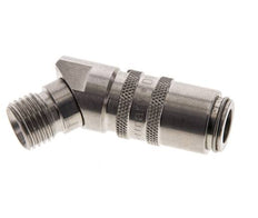Stainless Steel DN 6 Mold Coupling Socket M14x1.5 Male Threads Double Shut-Off 45-deg