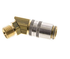 Brass DN 6 Mold Coupling Socket M14x1.5 Male Threads Unlocking Protection 45-deg