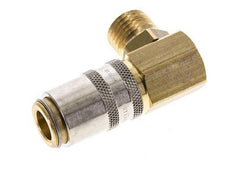 Brass DN 6 Mold Coupling Socket M14x1.5 Male Threads 90-deg