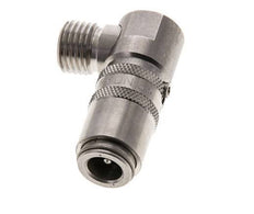 Stainless Steel DN 6 Mold Coupling Socket M14x1.5 Male Threads Double Shut-Off 90-deg