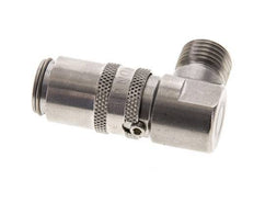 Stainless Steel DN 6 Mold Coupling Socket M14x1.5 Male Threads Double Shut-Off 90-deg