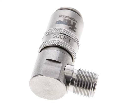 Stainless Steel DN 6 Mold Coupling Socket G 1/4 inch Male Threads 90-deg
