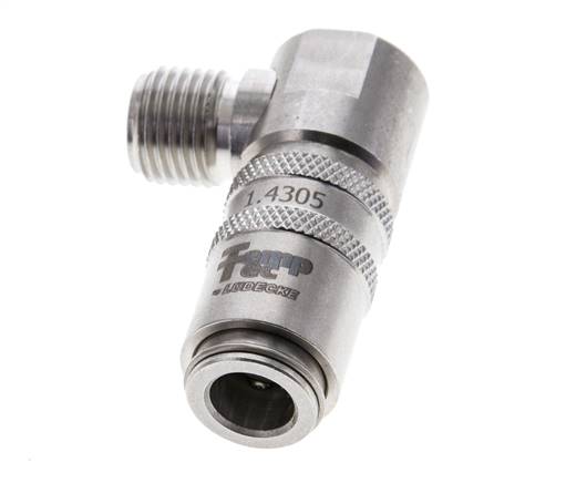 Stainless Steel DN 6 Mold Coupling Socket G 1/4 inch Male Threads 90-deg
