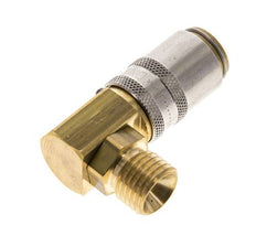 Brass DN 6 Mold Coupling Socket M14x1.5 Male Threads Unlocking Protection 90-deg