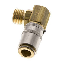 Brass DN 6 Mold Coupling Socket M14x1.5 Male Threads Unlocking Protection 90-deg