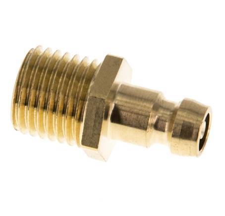 Brass DN 6 Mold Coupling Plug M14x1.5 Male Threads Double Shut-Off