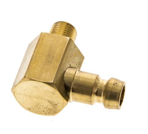 Brass DN 6 Mold Coupling Plug M8x0.75 Male Threads (Conical) 90-deg