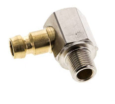 Brass DN 6 Mold Coupling Plug R 1/8 inch Male Threads 90-deg [2 Pieces]