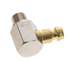 Brass DN 6 Mold Coupling Plug R 1/8 inch Male Threads 90-deg [2 Pieces]