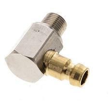 Brass DN 6 Mold Coupling Plug R 1/8 inch Male Threads 90-deg [2 Pieces]