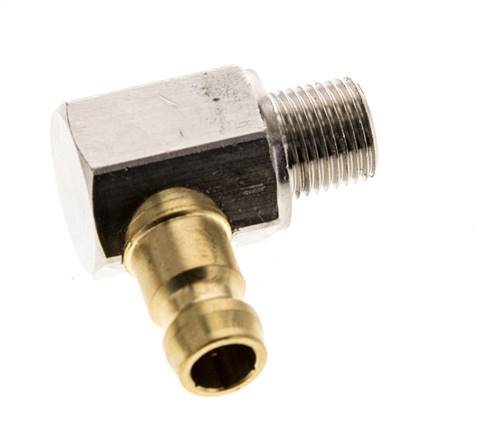 Brass DN 6 Mold Coupling Plug R 1/8 inch Male Threads 90-deg [2 Pieces]