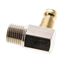 Brass DN 6 Mold Coupling Plug R 1/4 inch Male Threads 90-deg