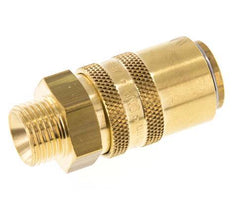 Brass DN 9 Mold Coupling Socket M16x1.5 Male Threads Double Shut-Off