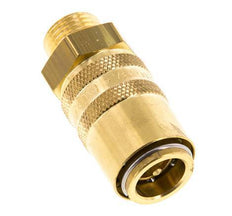 Brass DN 9 Mold Coupling Socket M16x1.5 Male Threads Double Shut-Off