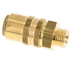 Brass DN 9 Mold Coupling Socket M16x1.5 Male Threads Double Shut-Off
