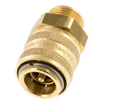 Brass DN 9 Mold Coupling Socket G 3/8 inch Male Threads Double Shut-Off
