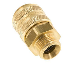 Brass DN 9 Mold Coupling Socket G 3/8 inch Male Threads Double Shut-Off