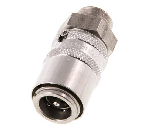 Stainless Steel DN 9 Mold Coupling Socket M16x1.5 Male Threads Double Shut-Off