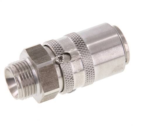 Stainless Steel DN 9 Mold Coupling Socket G 3/8 inch Male Threads Double Shut-Off