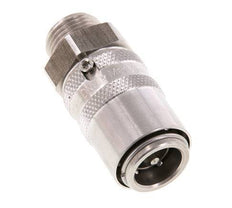Stainless Steel DN 9 Mold Coupling Socket G 3/8 inch Male Threads Double Shut-Off