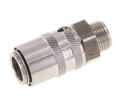 Stainless Steel DN 9 Mold Coupling Socket G 3/8 inch Male Threads Double Shut-Off