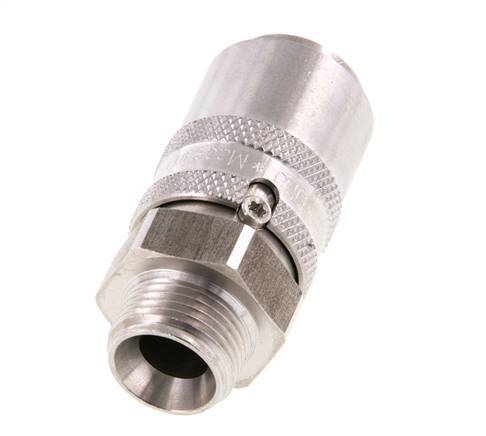 Stainless Steel DN 9 Mold Coupling Socket G 3/8 inch Male Threads Double Shut-Off