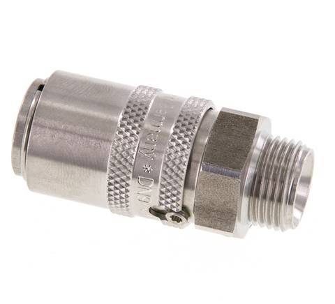 Stainless Steel DN 9 Mold Coupling Socket G 3/8 inch Male Threads