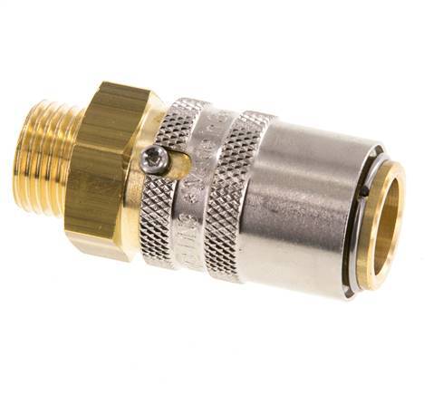 Brass DN 9 Mold Coupling Socket M16x1.5 Male Threads Unlocking Protection