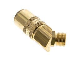 Brass DN 9 Mold Coupling Socket M16x1.5 Male Threads Double Shut-Off 45-deg