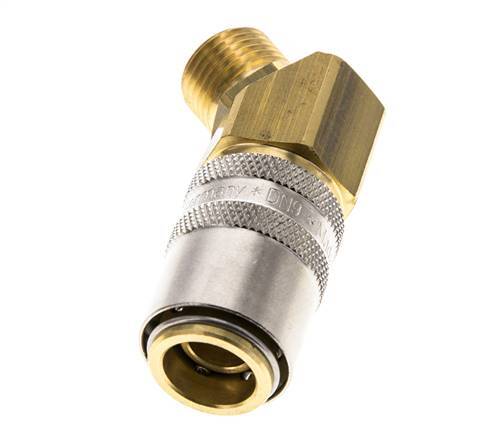 Brass DN 9 Mold Coupling Socket M16x1.5 Male Threads 45-deg